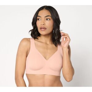 Evelyn & Bobbie Women's Bra Sz 3XL Beyond Mesh Seamless Wirefree Pink A704486